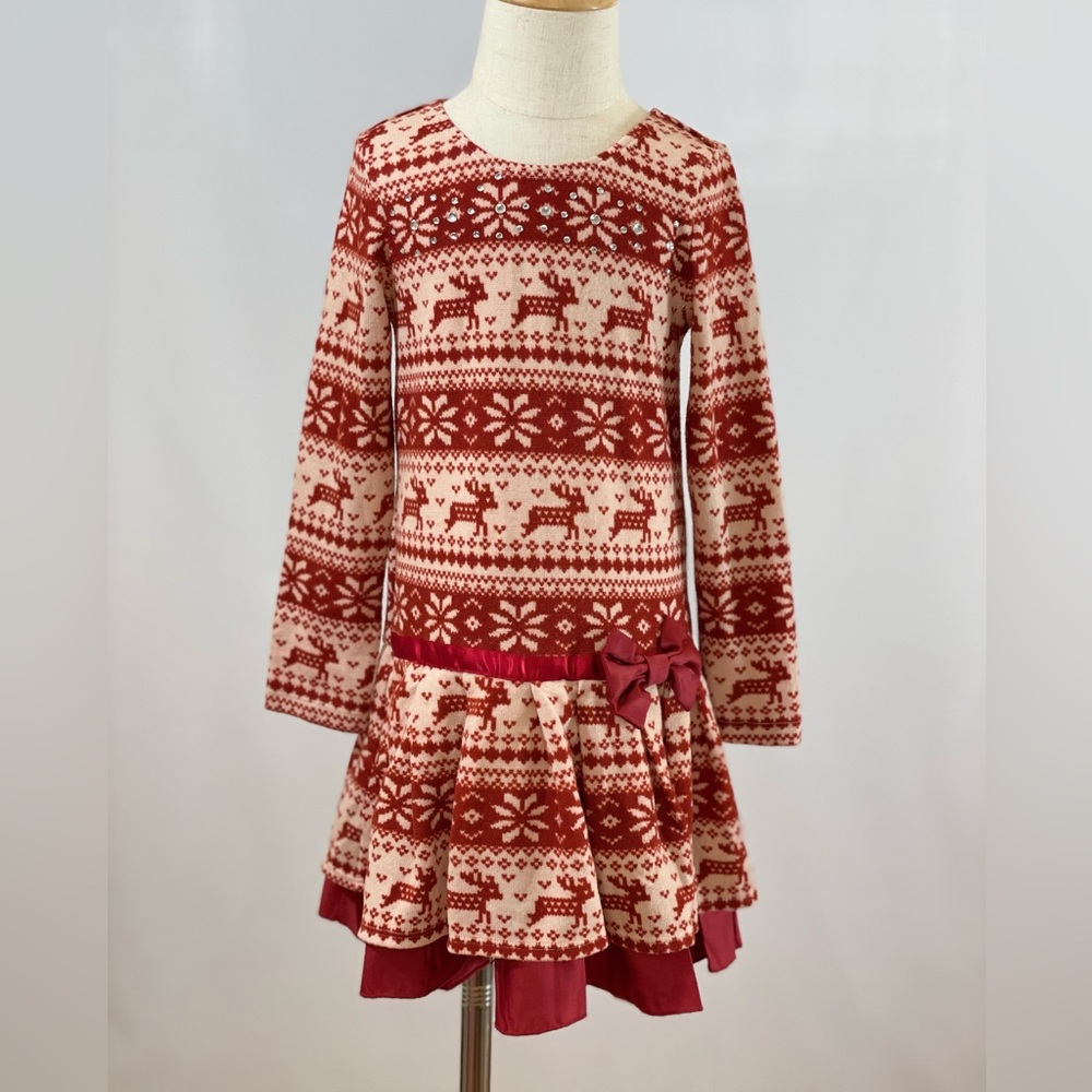 Deer long sleeves red dress Lipstickgirls size 4